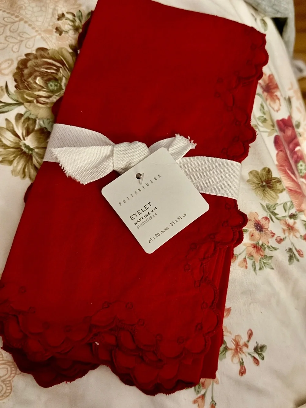 Pottery Barn “Eyelet” Cotton Napkins